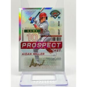 2024 Panini Prospect Edition Aidan Miller Silver Holo Gold Ink Auto SP Phillies